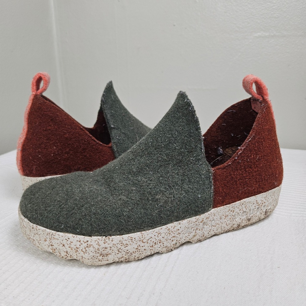 Asportuguesas Joni Combo Felted Wool Moccasins Slip‎ On Sz 39 8 8.5 Green Rust